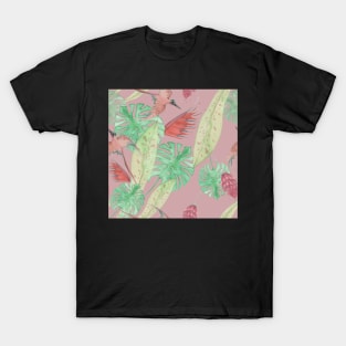 Pink Tropical Birds T-Shirt